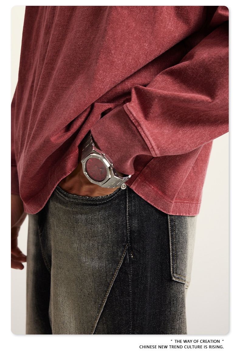 Oversize Washed Long-sleeve t-shirt WN6053