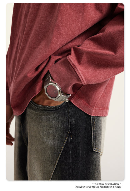 Oversize Washed Long-sleeve t-shirt WN6053