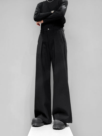 Draped Flare Straight Trousers WN23869