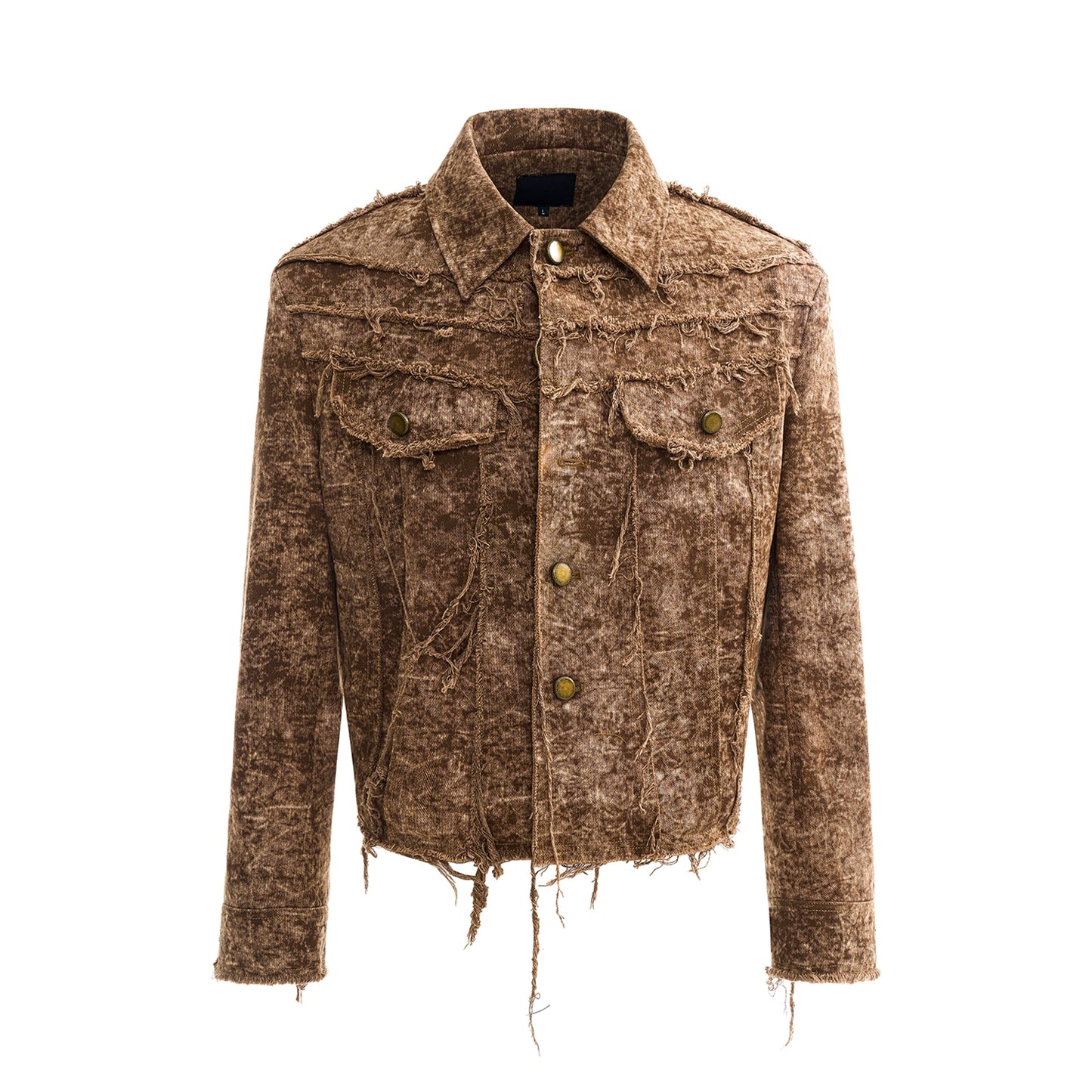 Frayed Damage Desert-Inspired Denim Jacket WN10172