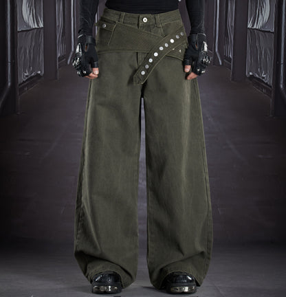 Detachable Utility Hip Bag Wash Cotton Cargo Pants WN22901