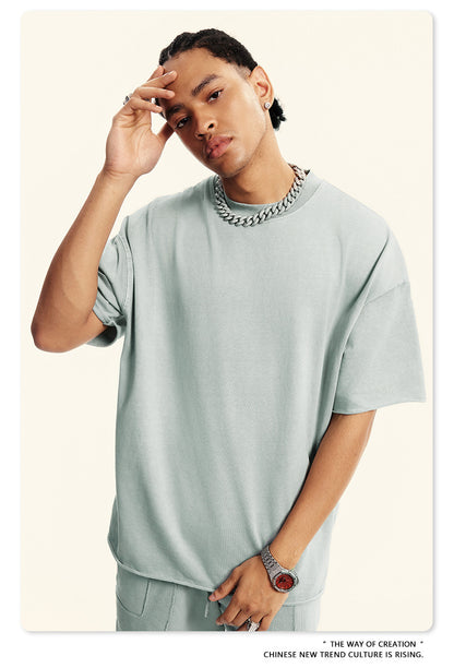 Washed Heavyweight Short Sleeve T-Shirt & Short Sweatpants Setup WN6167