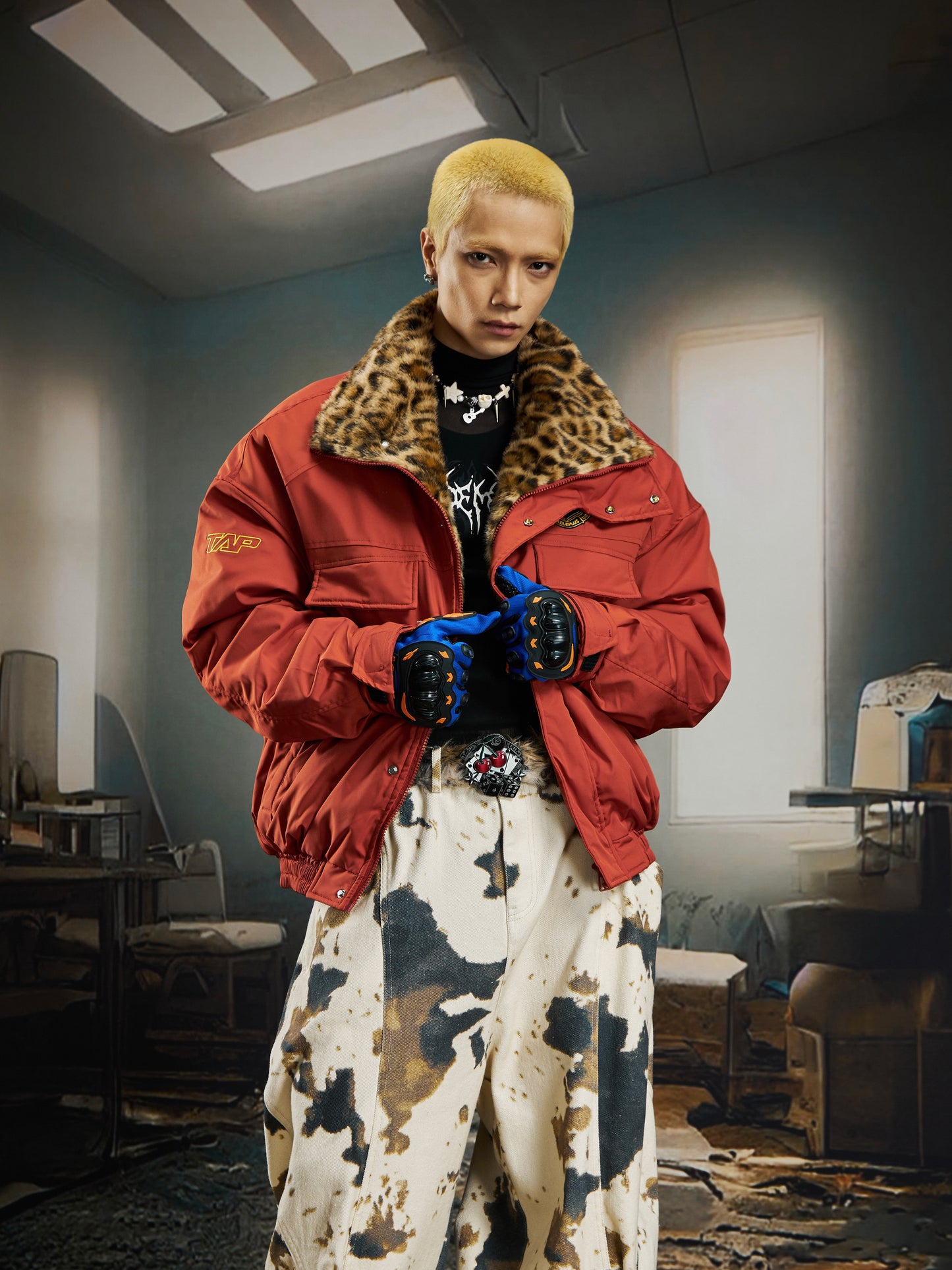 Leopard Print Oversize Short Puffer Jacket WN22775