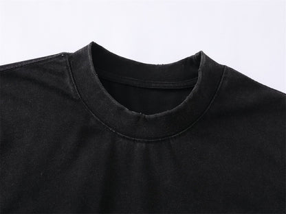 Damage Raw Edge Patch Pocket Short Sleeve T-Shirt WN26816