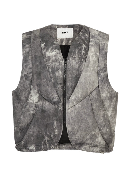 Paint-Splatter Oversize Puffer Vest WN12195