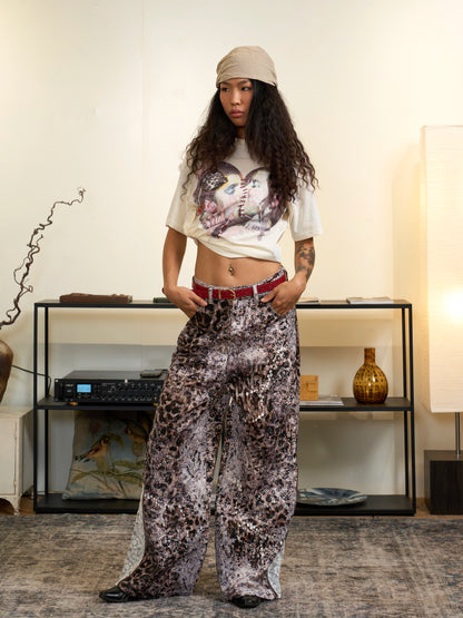 White Ink Print Short Sleeve T-Shirt WN18995