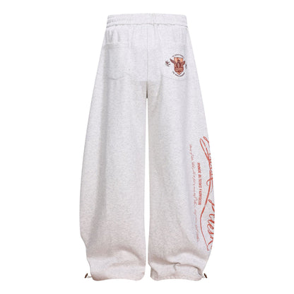Print Barrel Leg Sweatpants WN26065