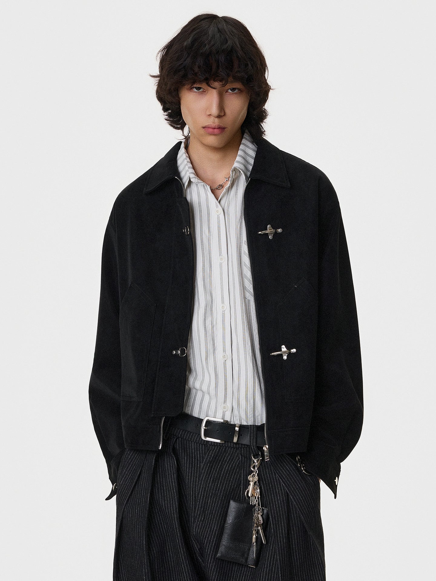 Suede Lobster-Clasp Short Jacket WN21398