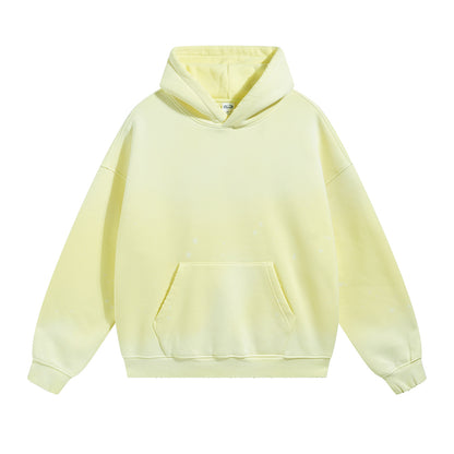 Fleece Linning Spray-Dye Washed Damage Hoodie WN9999