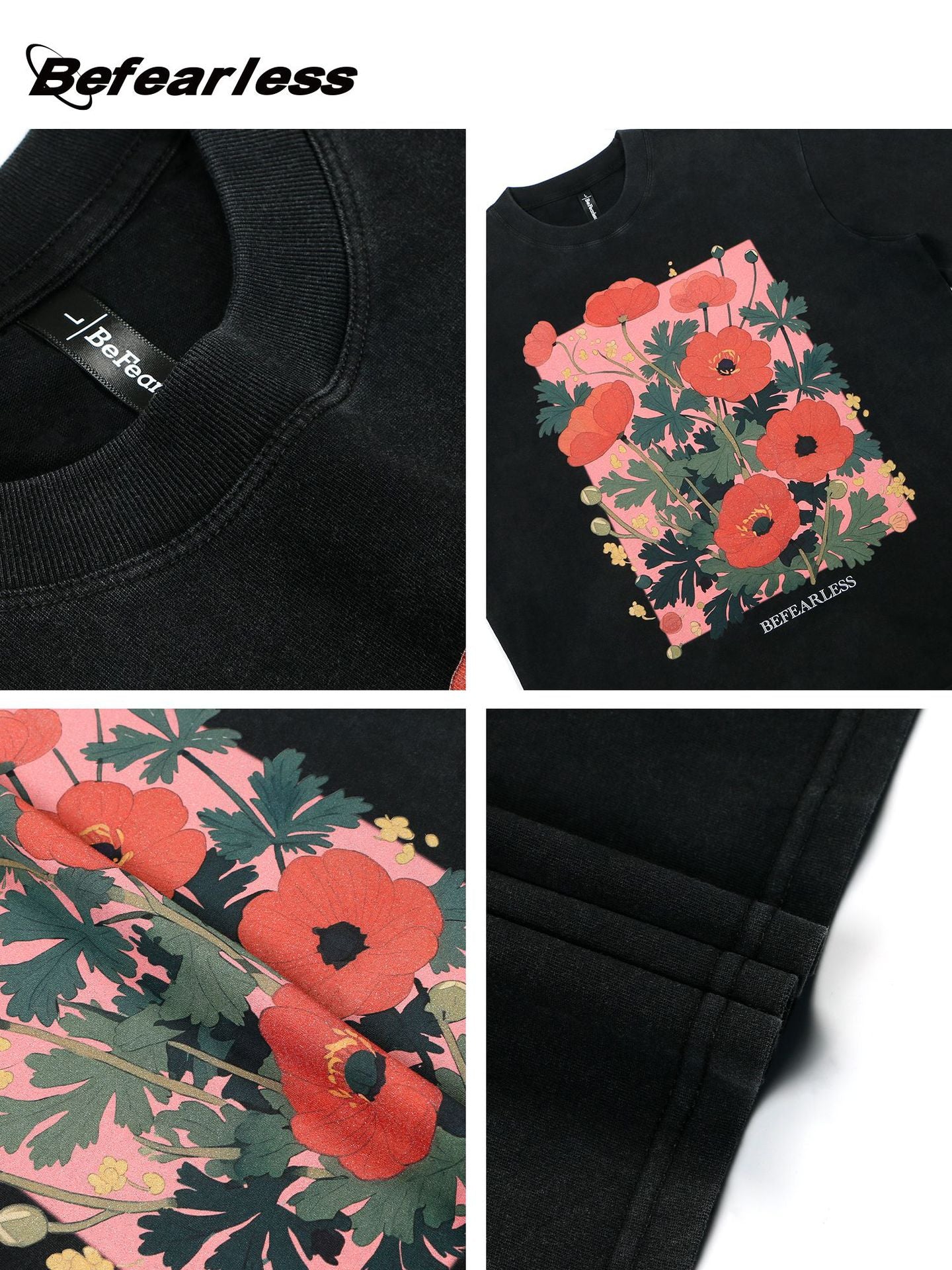 Washed Flower Graphic Short Sleeve T-Shirt WN26203