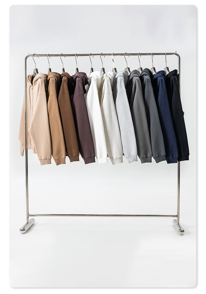 Fleece Lining Oversize Washed Zipper Hoodie WN9943