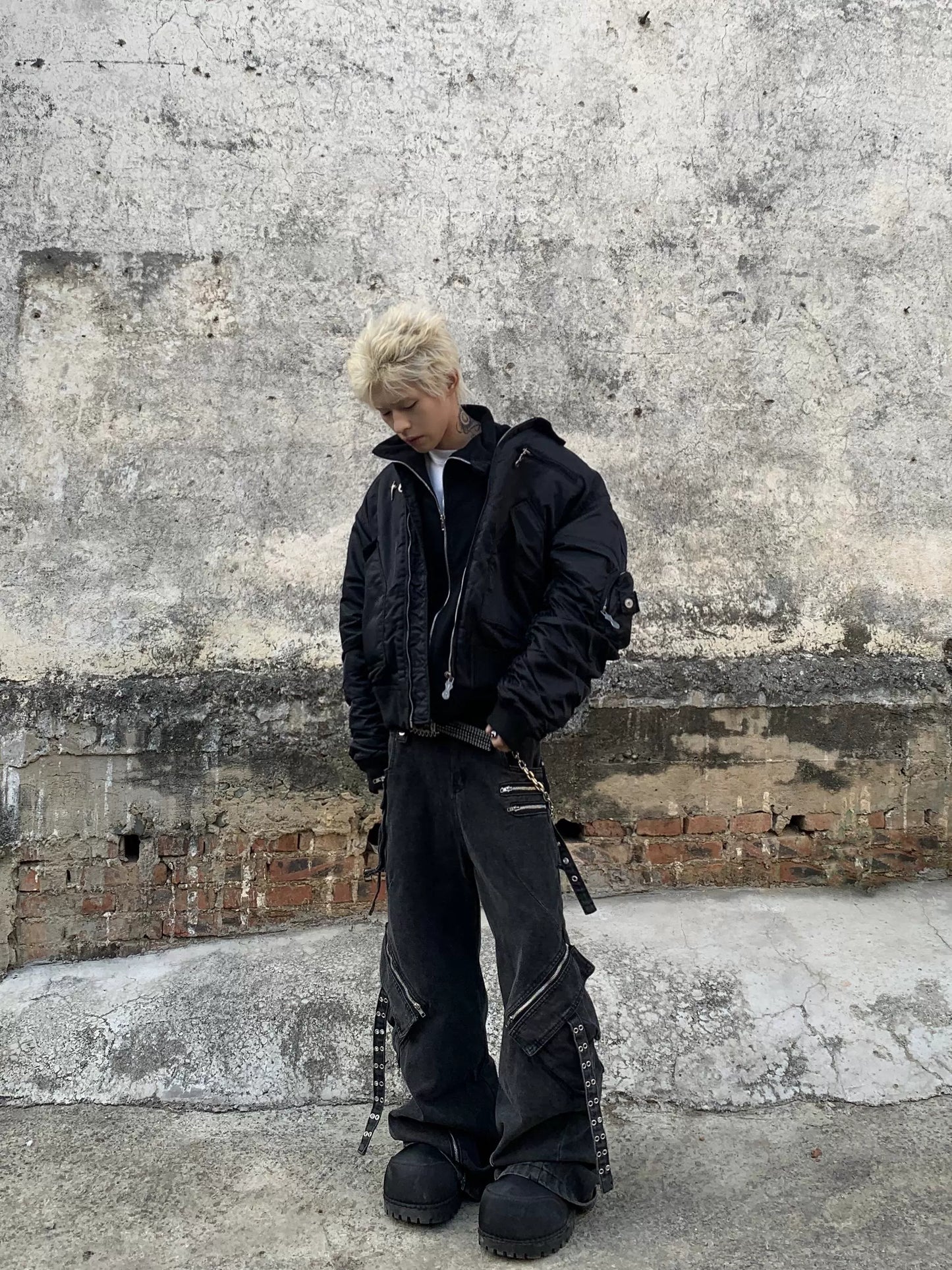 Star Moon Rivet Short Bomber Jacket WN22193