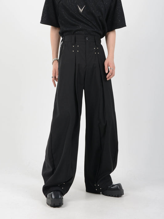 Pleats Wide-Leg Trousers WN7139