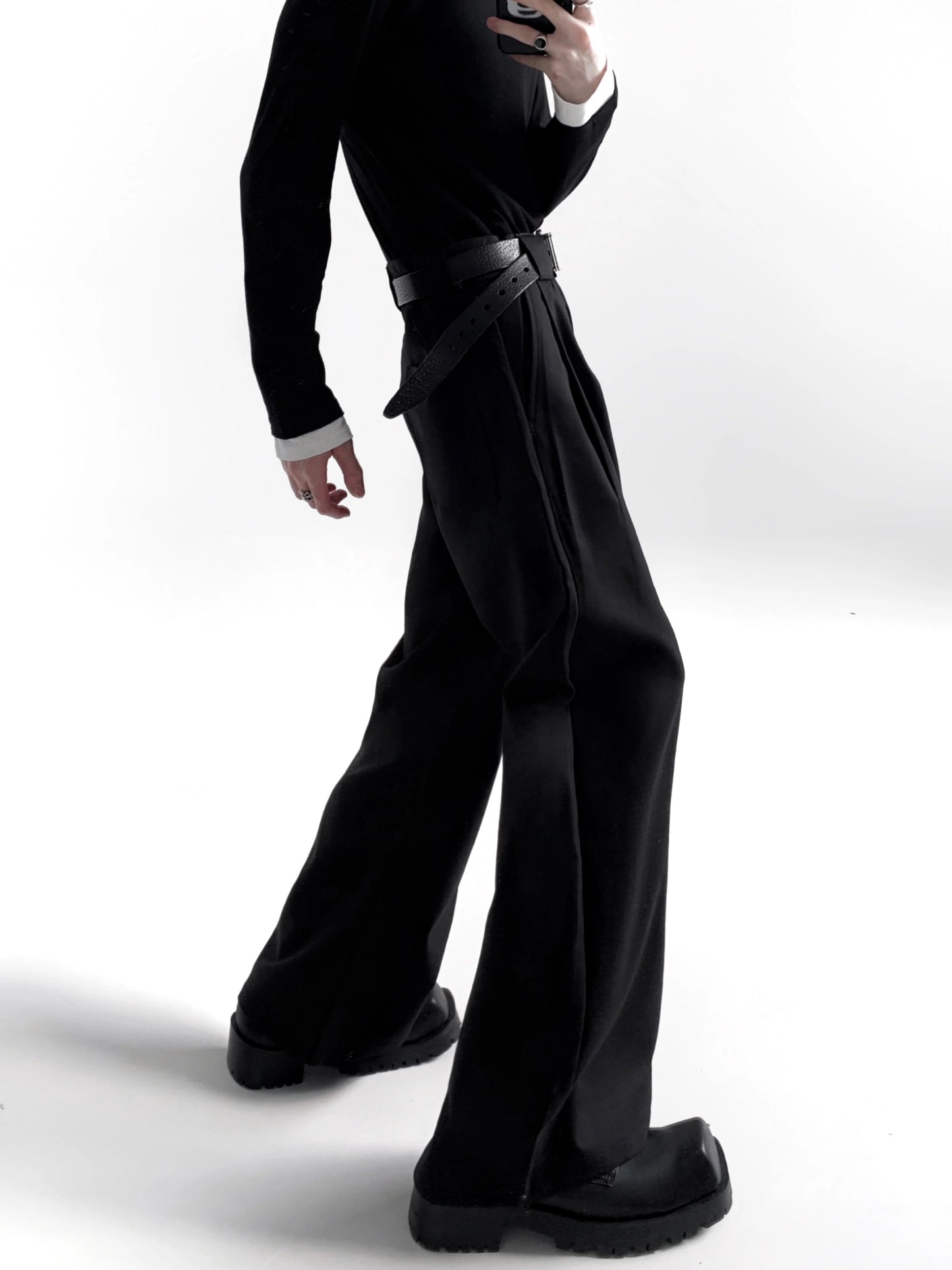 Pleats Draping Flare Trousers WN20360