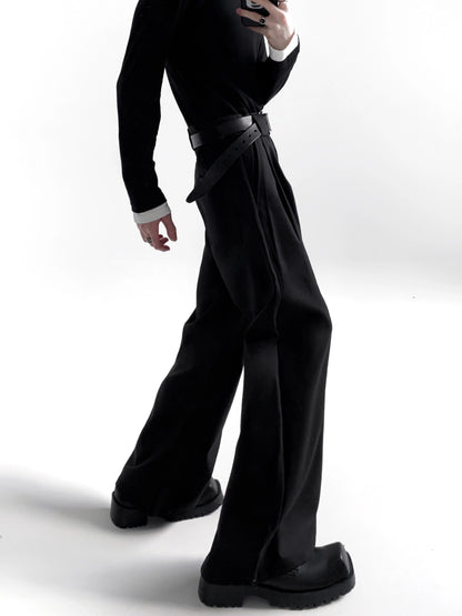 Pleats Draping Flare Trousers WN20360