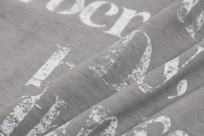 Washed Faded Letter Print Heavyweight Short Sleeve T-Shirt WN26869