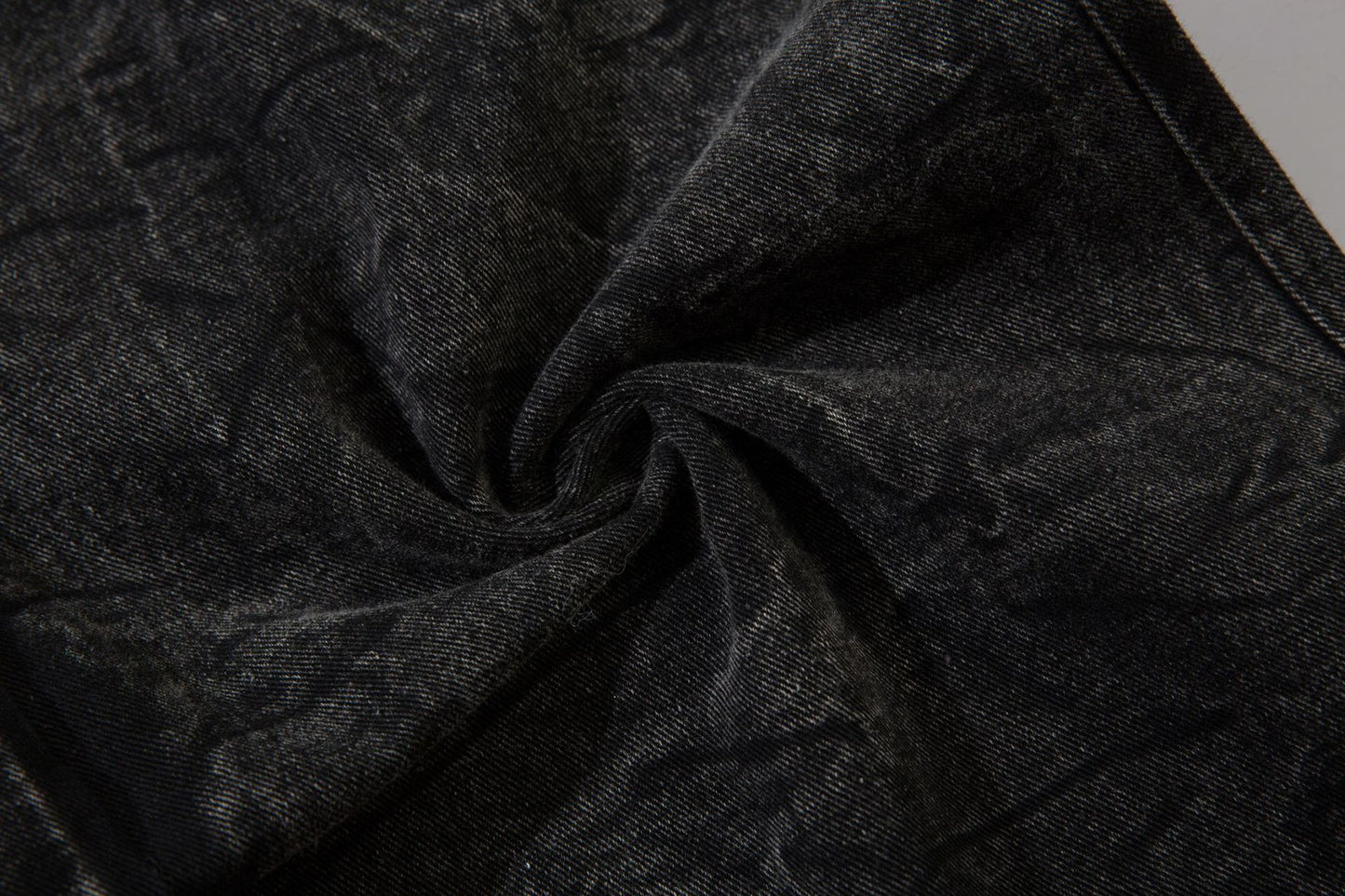 Washed Flare Lightning Embroidery Wide-Leg Denim Jeans WN12663