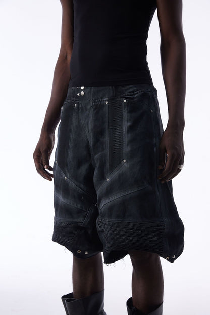 Damage Baggy Half Denim Jeans WN25584