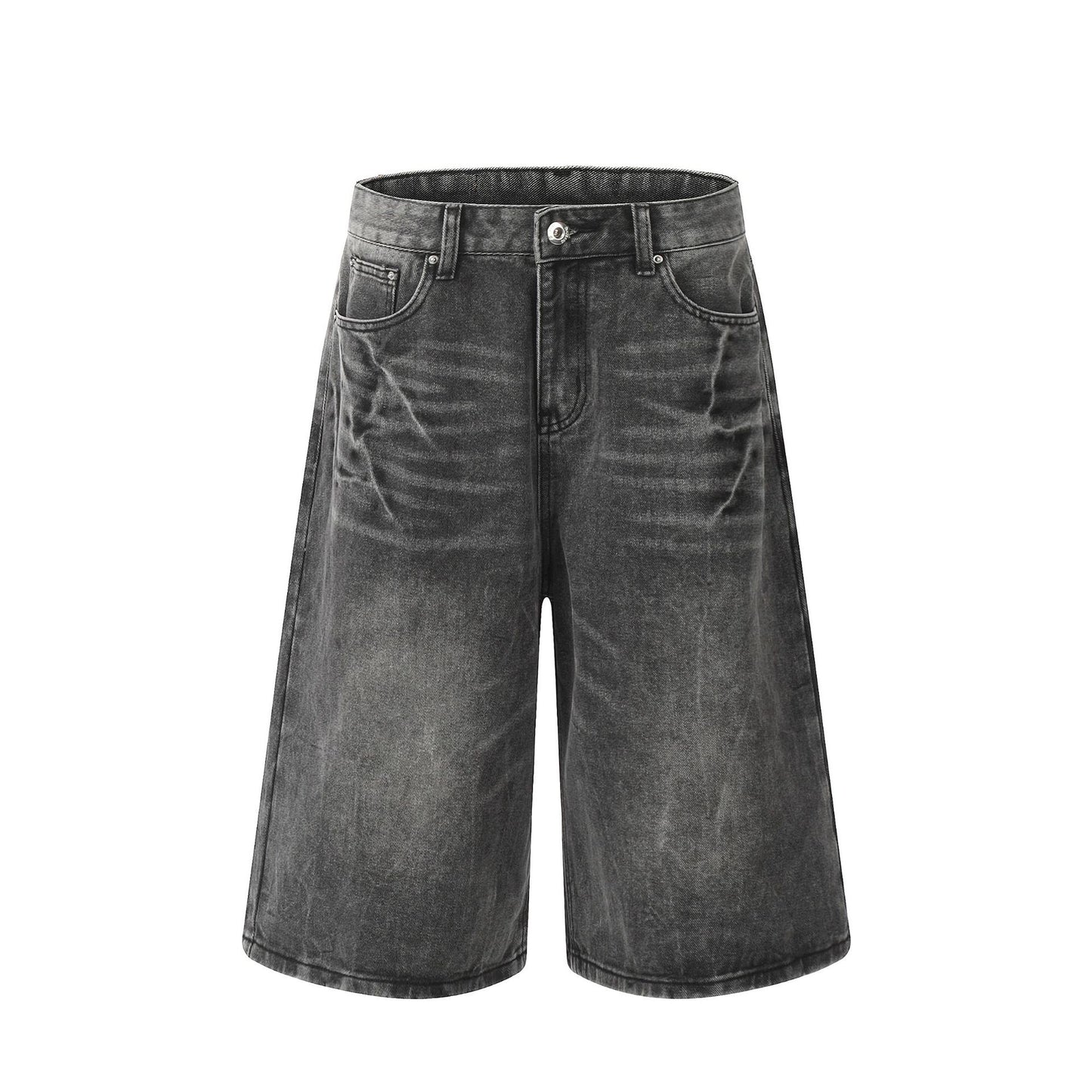 Washed Wide Leg Denim Half Pants WN25692