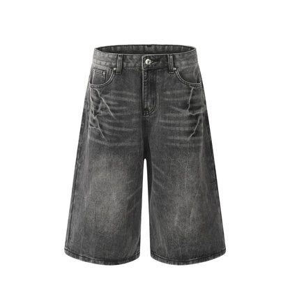 Washed Wide Leg Denim Half Pants WN25692