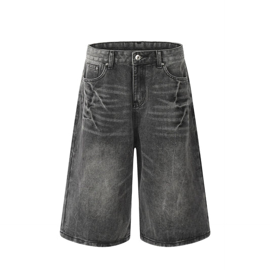 Washed Wide Leg Denim Half Pants WN25692