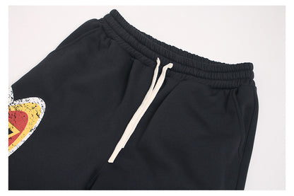 Cracked Letter Print Sweat Pants WN26418