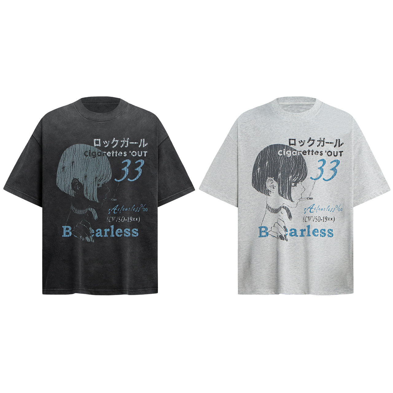 Illustration Letter Print Oversize Short Sleeve T-Shirt WN25944