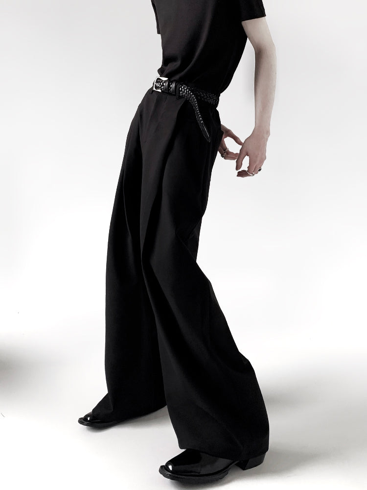 High-Waist A-Line Draping Wide Leg Trousers WN15430