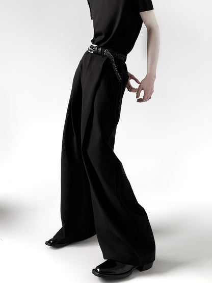 High-Waist A-Line Draping Wide Leg Trousers WN15430