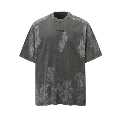 Graffiti Design Washed Short Sleeve T-Shirt WN16160