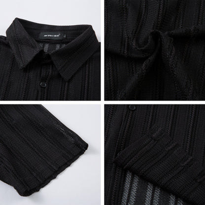 Hollow Lightweight Breathable Short Sleeve Shirt WN26847