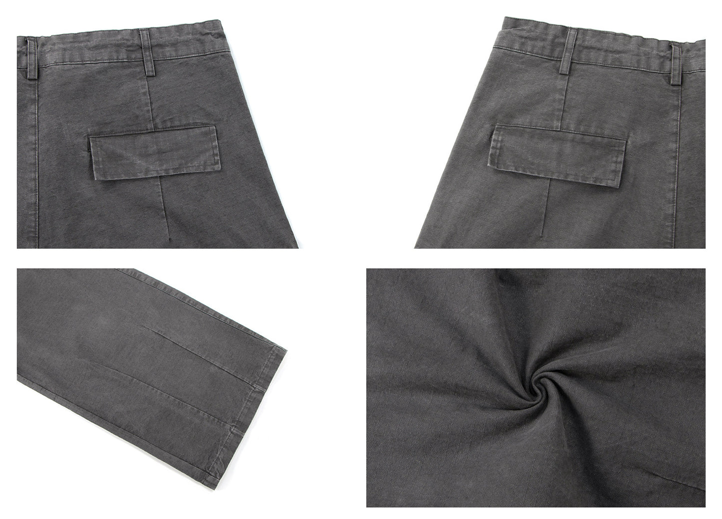 Washed Straight Wide Leg Cargo Pants  WN26343
