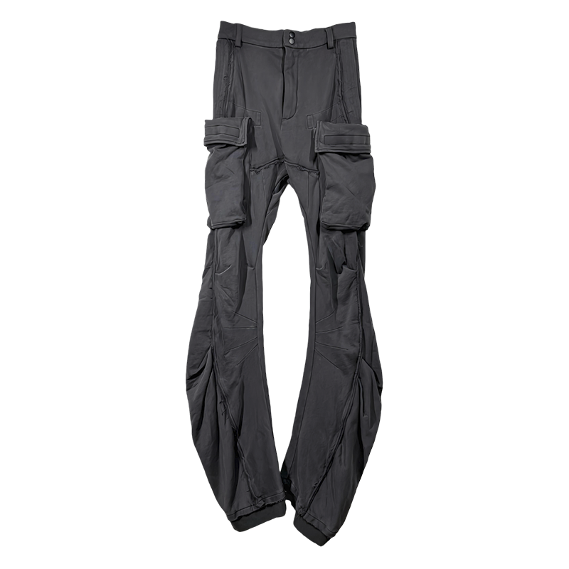 Pleated Flare Washed Cargo Pants WN22003