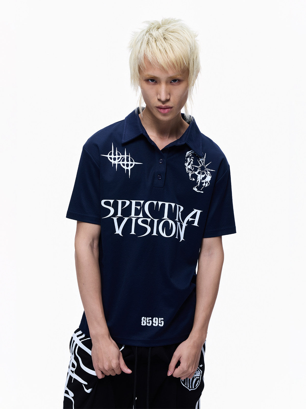 Polo Collar Letter Print Short Sleeve T-Shirt WN27285