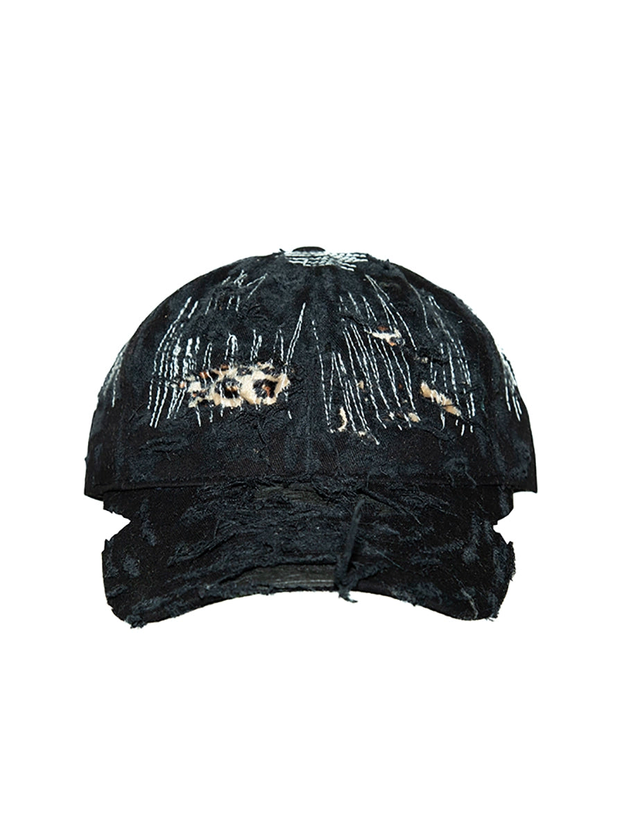 Leopard Damage Washed Curved-Brim Cap WN21114