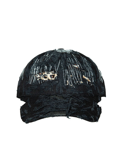 Leopard Damage Washed Curved-Brim Cap WN21114