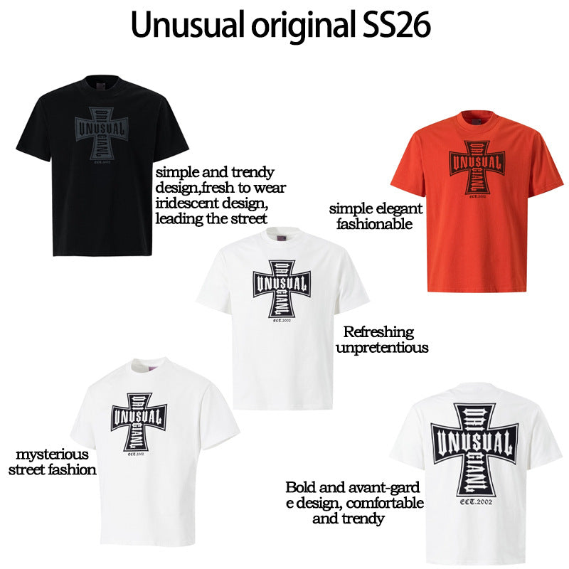 Cross Print Short Sleeve T-Shirt WN25869