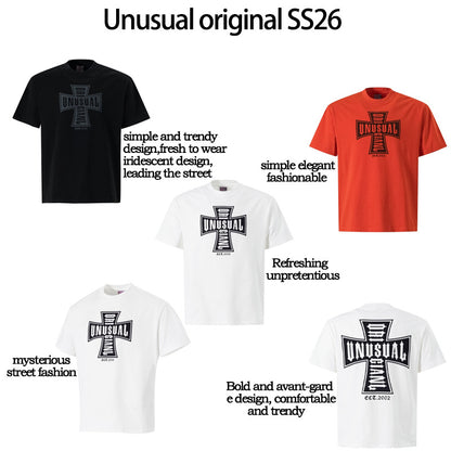 Cross Print Short Sleeve T-Shirt WN25869