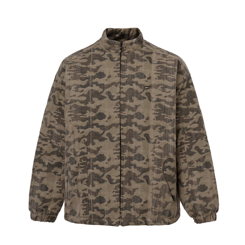 Washed Oversize Camouflage Puffer Jacket WN12224