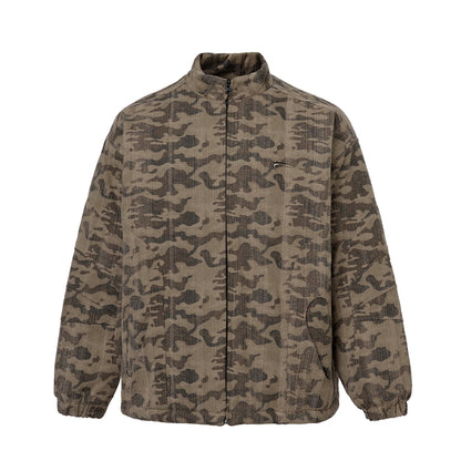 Washed Oversize Camouflage Puffer Jacket WN12224