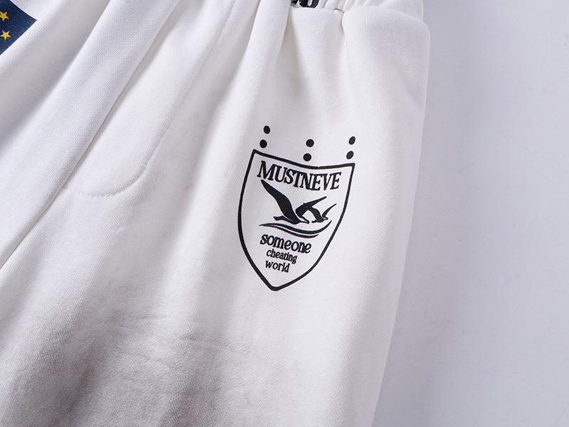 Dirty Washed Logo Print Zipper Hoodie & Dirty Washed Sweatpants Setup WN25540