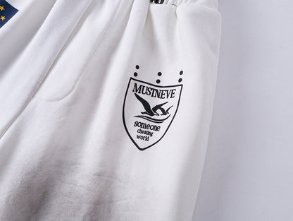 Dirty Washed Logo Print Zipper Hoodie & Dirty Washed Sweatpants Setup WN25540
