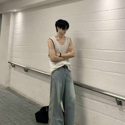 Sporty Knit Oversize Sleeveless Vest WN19888