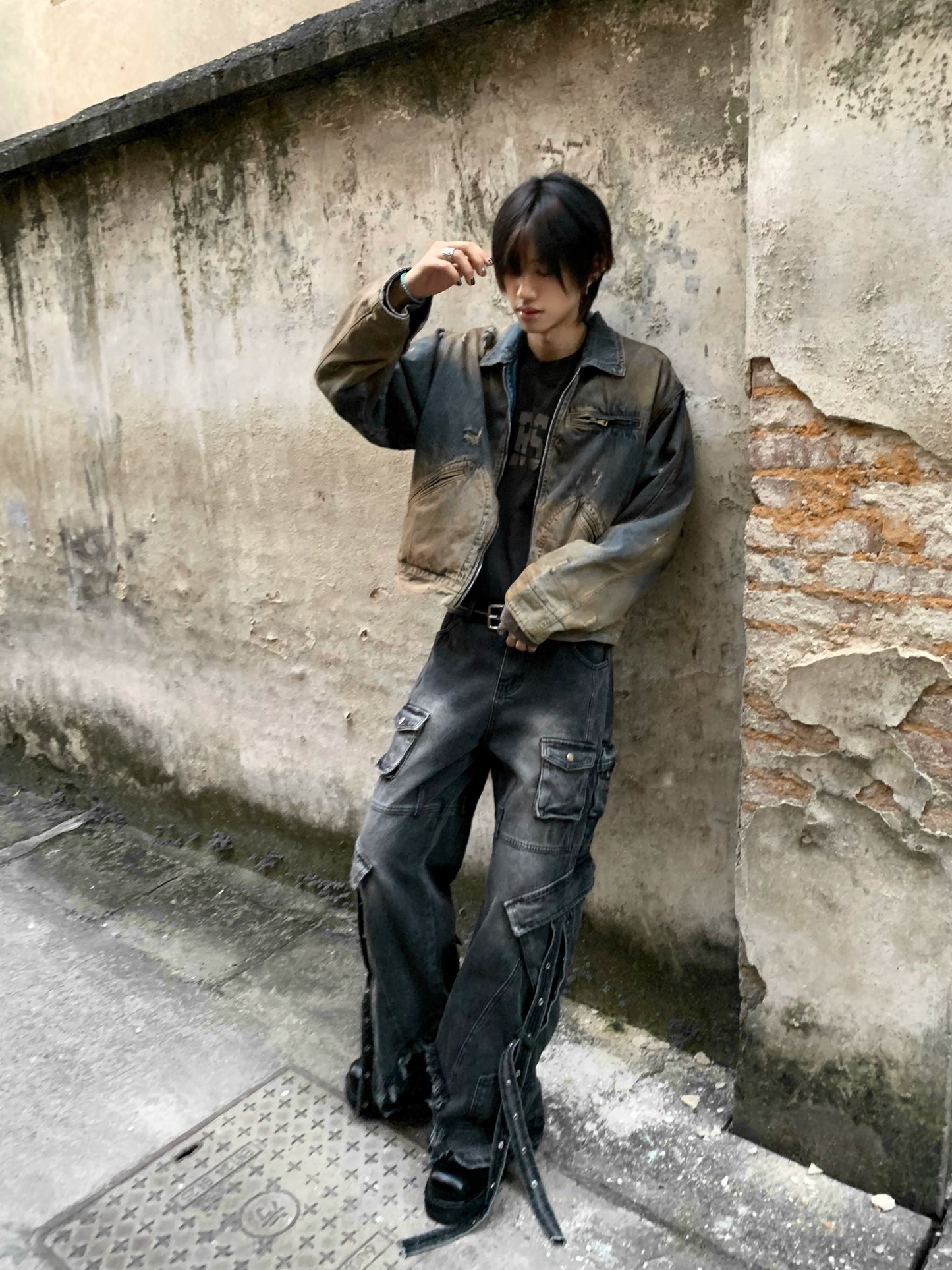 Washed Multi-Pocket Denim Jeans WN22226