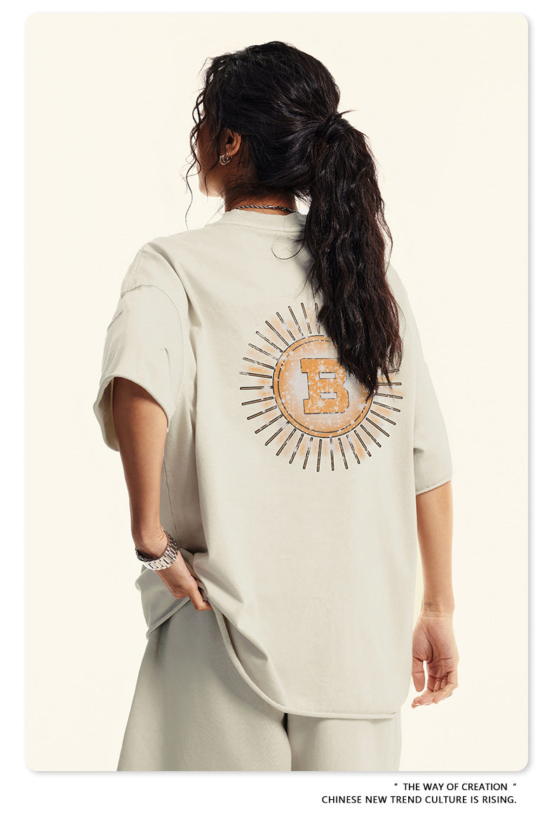 Washed Pure Cotton Short Sleeve T-Shirt WN7830