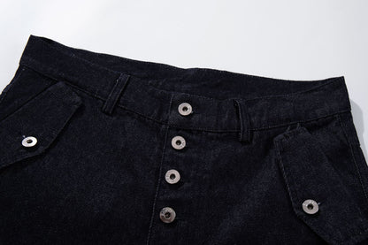 Raw Denim Deconstruction Wide Leg Denim Jeans WN26105