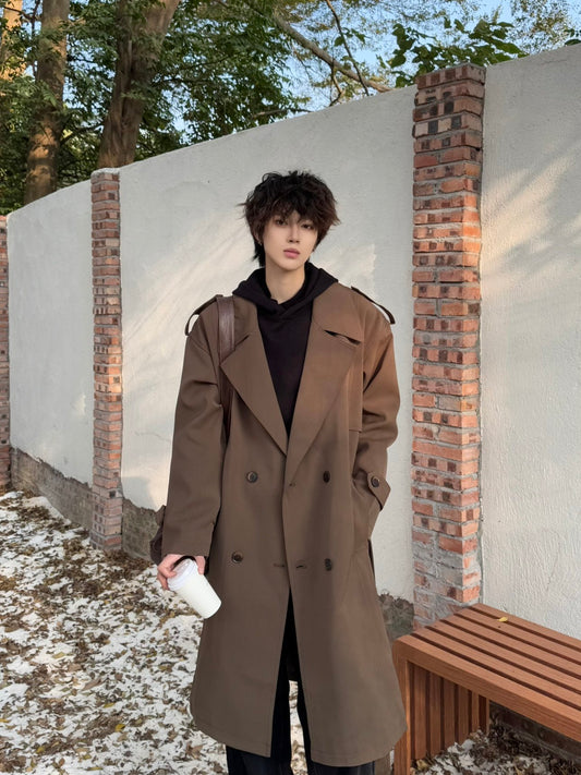 British Style Cape Design Mid-Long Coat WN23165