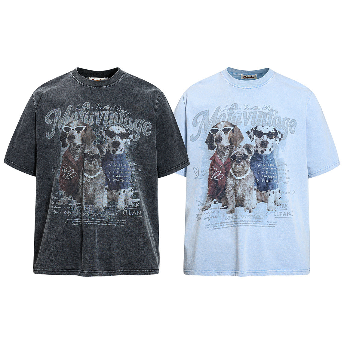 Washed Dog Graphic Cotton Oversize Short Sleeve T-Shirt WN25739
