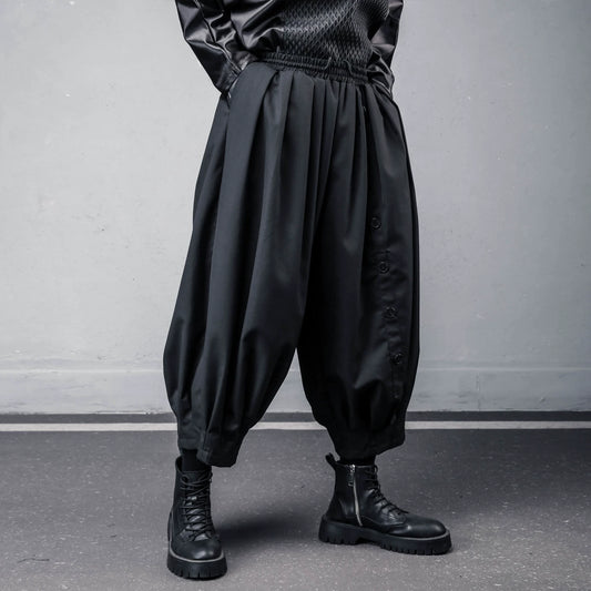 Draped Irregular Cropped Wide Leg Pants WN22572