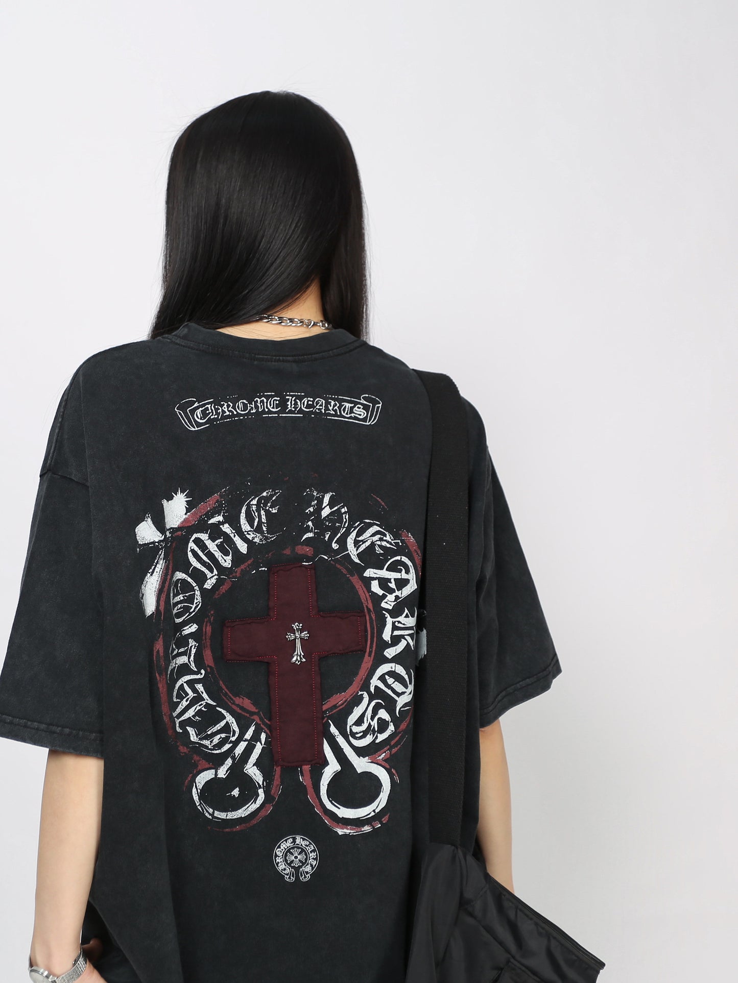 Damage Cross Graphic Design Short Sleeve T-Shirt WN24451